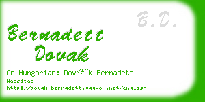 bernadett dovak business card